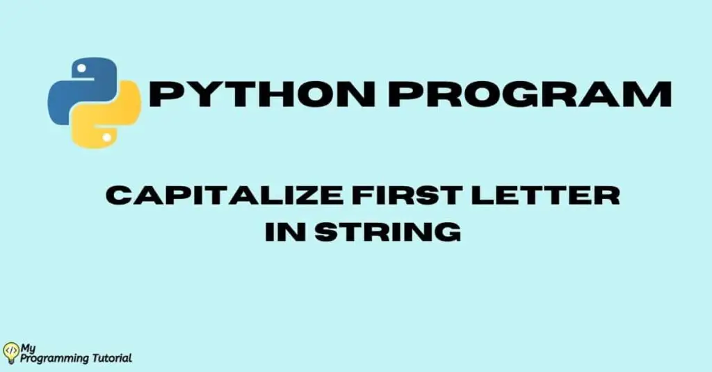 Python capitalize first letter in string